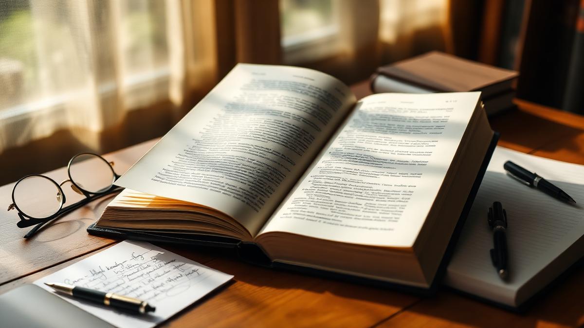 Aufgeschlagenes Gesetzbuch mit handschriftlichen Notizen